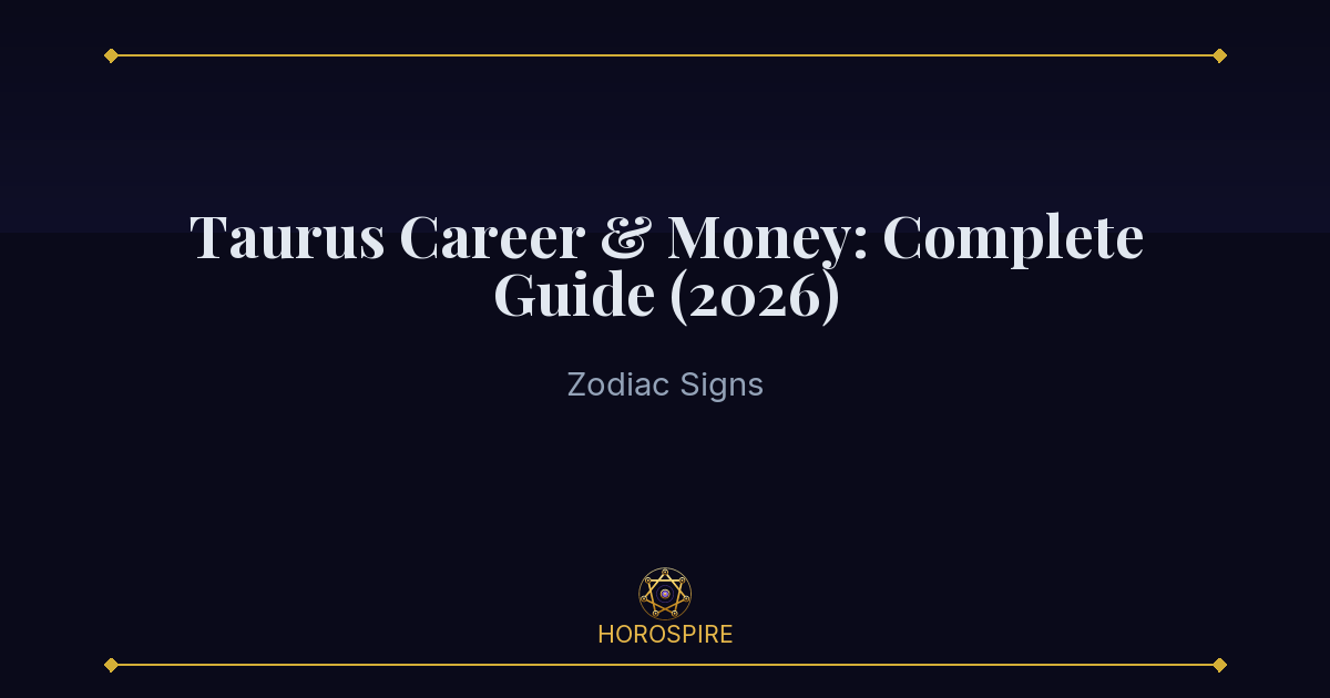 Taurus Career & Money: Complete Guide (2026) | Horospire